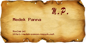 Medek Panna névjegykártya